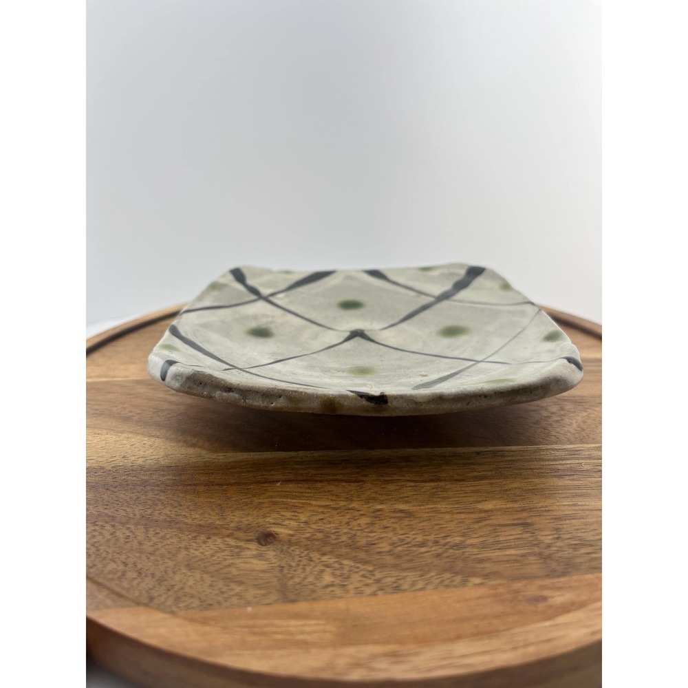 Vintage Studio Pottery Plate – Japanese Wabi Sabi Harlequin Stoneware - Picture 10 of 13